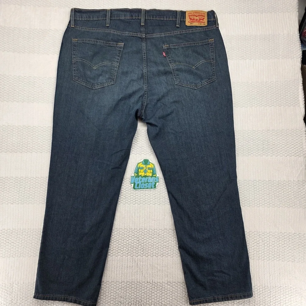 Levis 541 Athletic Fit Jeans Mens 44x29 High Rise Comfort Stretch Medium Wash